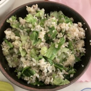 白菜と納豆の野菜チャーハン！